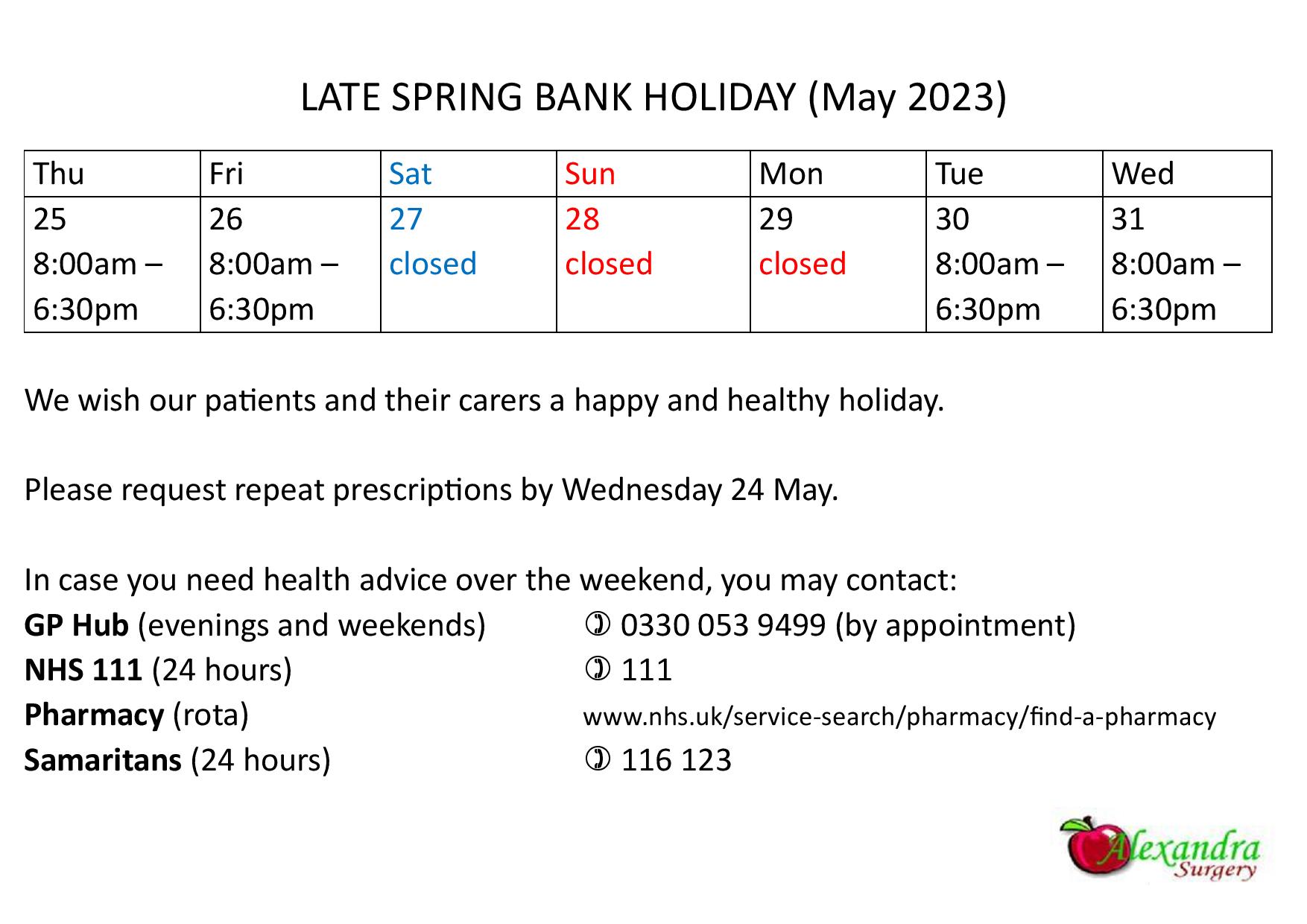 Late spring bank holiday 2023 Late spring bank holiday 2023